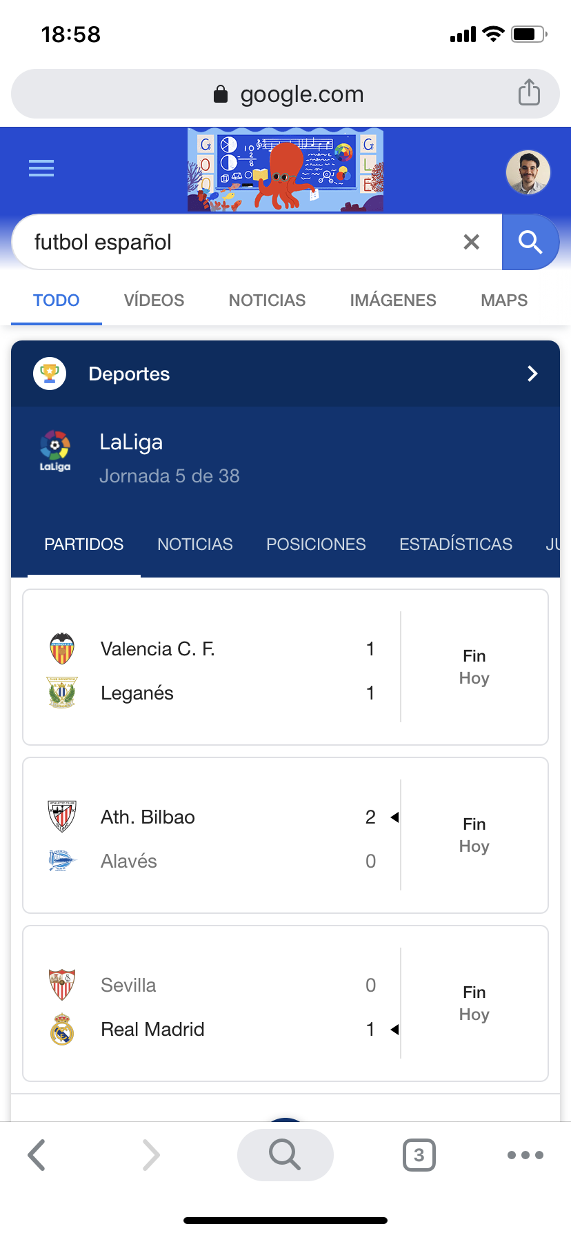 Snippet de la liga española