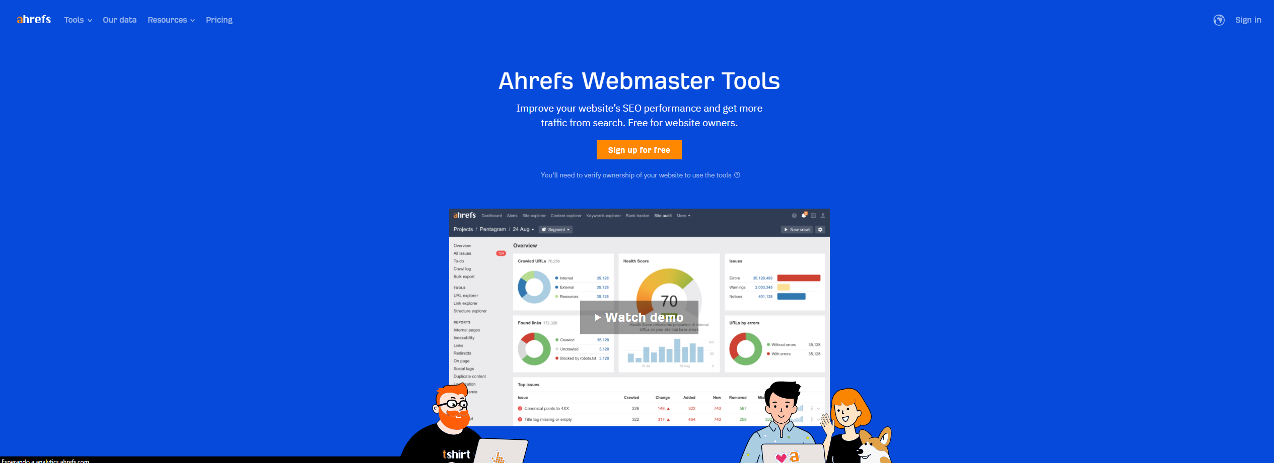 Ahrefs webmasters tools