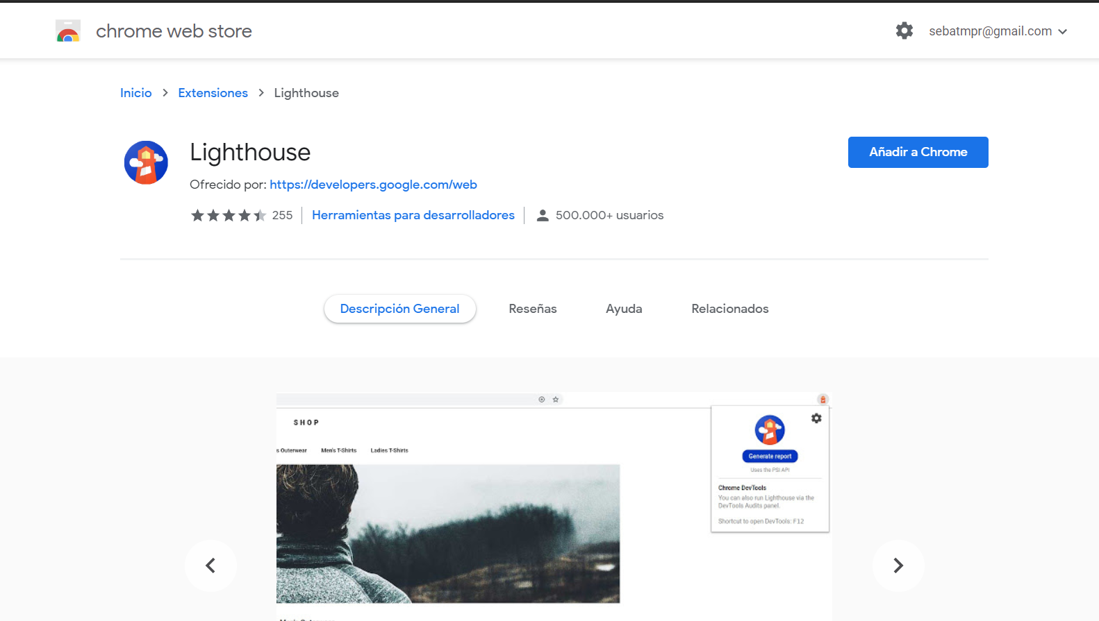 Google lighthouse - extension de seo
