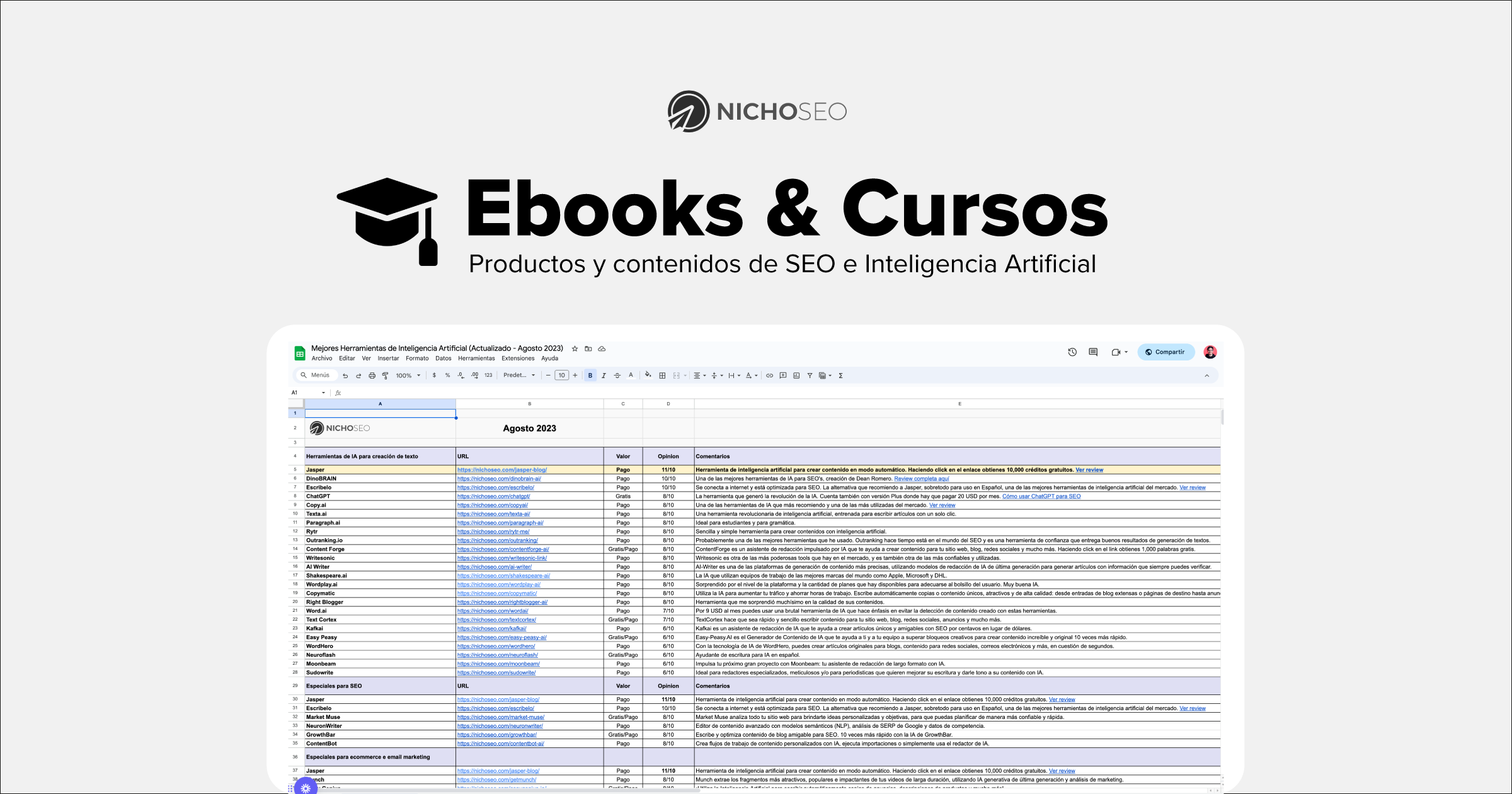 ebooks y cursos descargas para seo