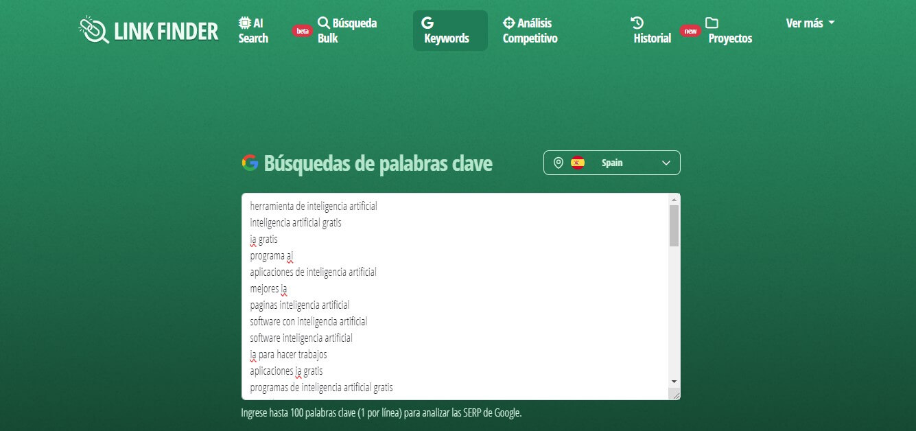 keywords en busqueda por keywords