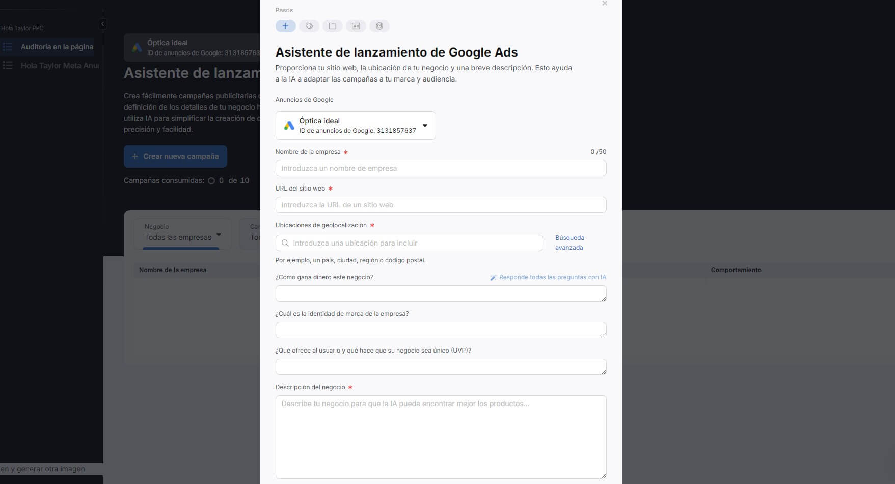 asistente ads