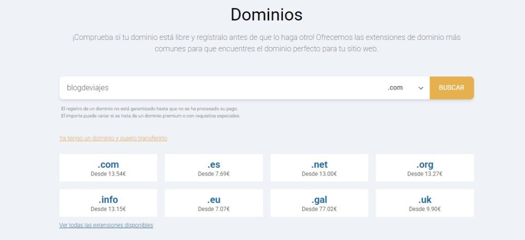 blog de viajes dominio
