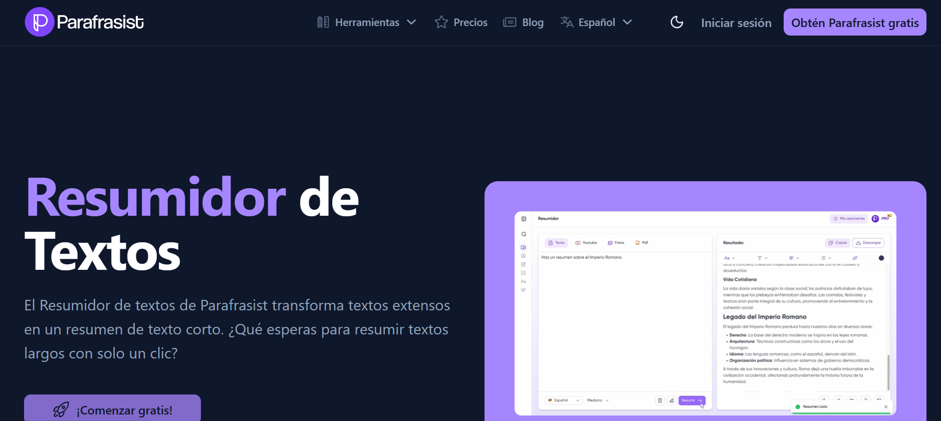 ia para resumir textos