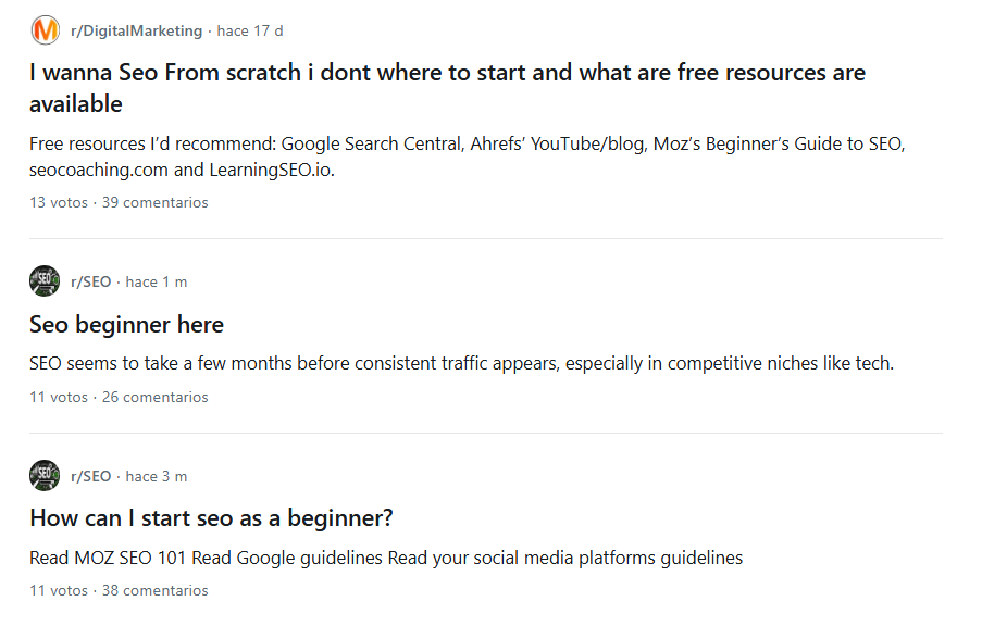 reddit + seo 